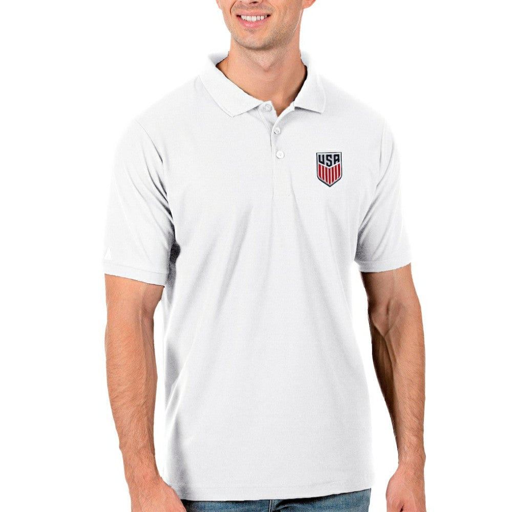 USMNT Antigua Legacy Pique Polo - White for sale