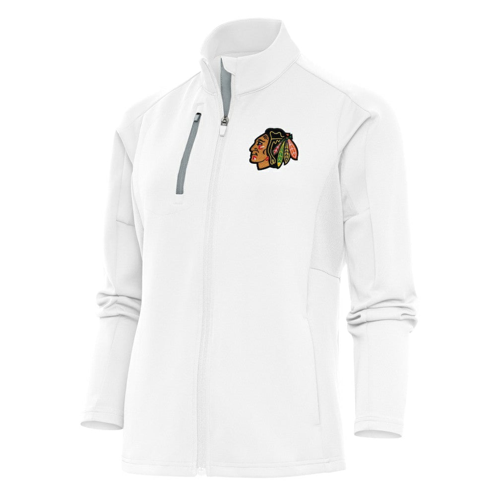 Chicago Blackhawks Antigua Women's Team Logo Generation Full-Zip Jacket White