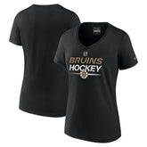 Boston Bruins Fanatics Women's Authentic Pro V-Neck T-Shirt Black