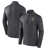 Vegas Golden Knights Fanatics Authentic Pro Quarter-Zip Pullover Top Heather Charcoal