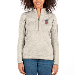 USWNT Antigua Women's Fortune Half-Zip Pullover Jacket - Oatmeal discount