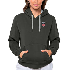 USWNT Antigua Women's Victory Pullover Hoodie - Charcoal on sale
