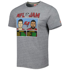 Tom Brady & Mike Evans Tampa Bay Buccaneers Homage Unisex NFL Jam Tri-Blend T-Shirt - Heather Gray discount