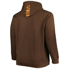 Cleveland Browns Big & Tall Logo Pullover Hoodie - Brown cheap