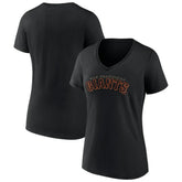 San Francisco Giants Women's Giants Alternate Club Lettering V-Neck T-Shirt - Black