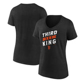 San Francisco Giants Women's Third and King V-Neck T-Shirt - Charcoal