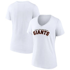 San Francisco Giants Women's Giants Alternate Club Lettering V-Neck T-Shirt - White