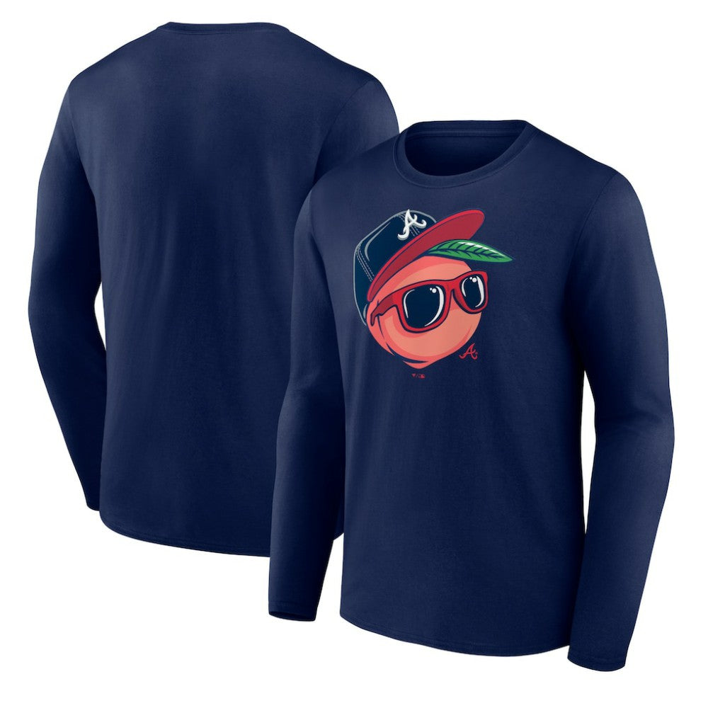 Atlanta Braves Mr. Peach Long Sleeve T-Shirt - Navy