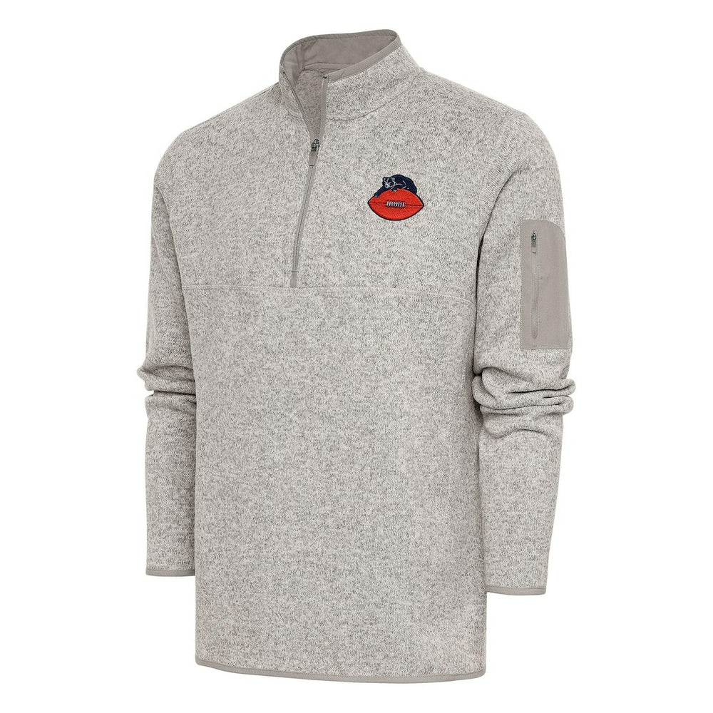 Chicago Bears Antigua Throwback Fortune Quarter-Zip Pullover Jacket - Oatmeal cheap