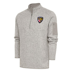 Baltimore Ravens Antigua Throwback Fortune Quarter-Zip Pullover Jacket - Oatmeal for sale