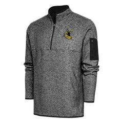 Pittsburgh Steelers Antigua Throwback Fortune Quarter-Zip Pullover Jacket - Heather Black cheap