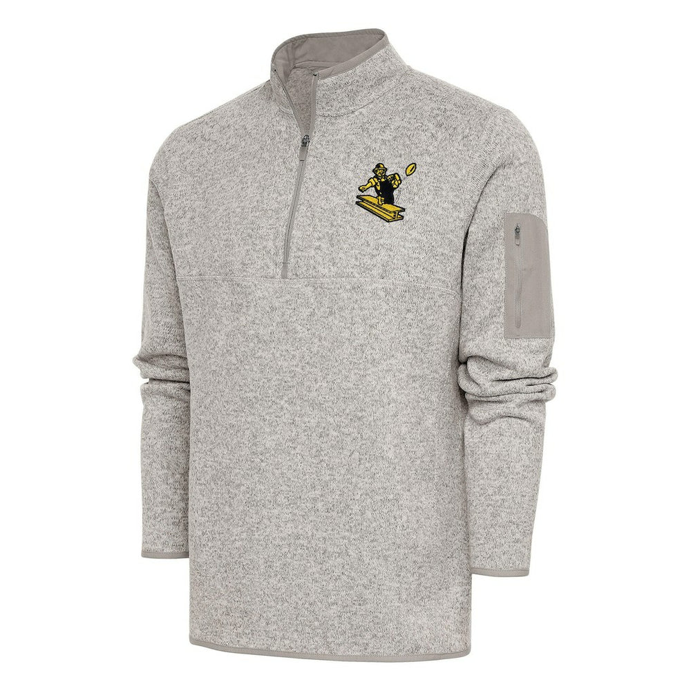 Pittsburgh Steelers Antigua Throwback Fortune Quarter-Zip Pullover Jacket - Oatmeal for sale