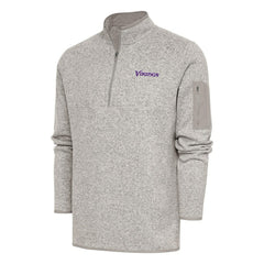 Minnesota Vikings Antigua Throwback Fortune Quarter-Zip Pullover Jacket - Oatmeal online