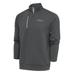 Minnesota Vikings Antigua Team Logo Throwback Generation Quarter-Zip Pullover Top - Charcoal discount