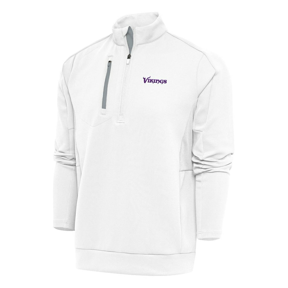 Minnesota Vikings Antigua Team Logo Throwback Generation Quarter-Zip Pullover Top - White outlet