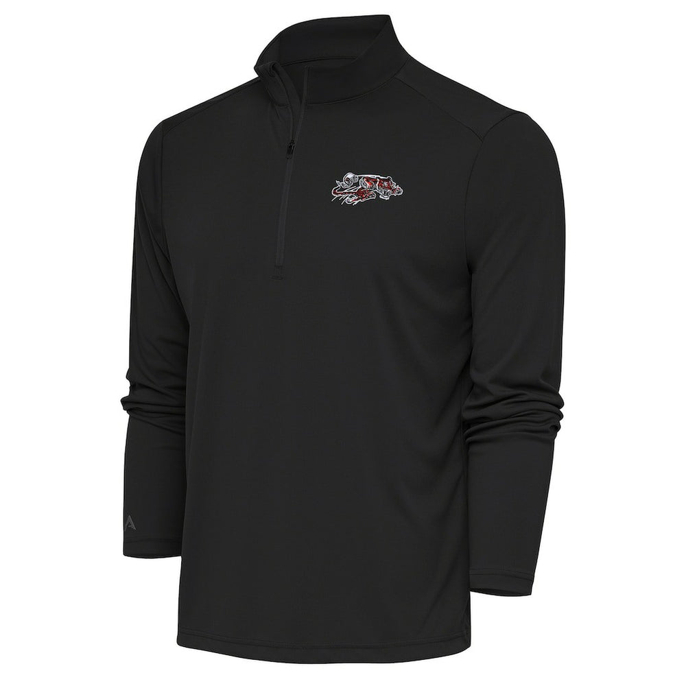Cincinnati Bengals Antigua Team Logo Throwback Tribute Quarter-Zip Pullover Top - Charcoal on sale