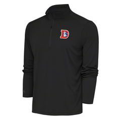 Denver Broncos Antigua Team Logo Throwback Tribute Quarter-Zip Pullover Top - Charcoal outlet