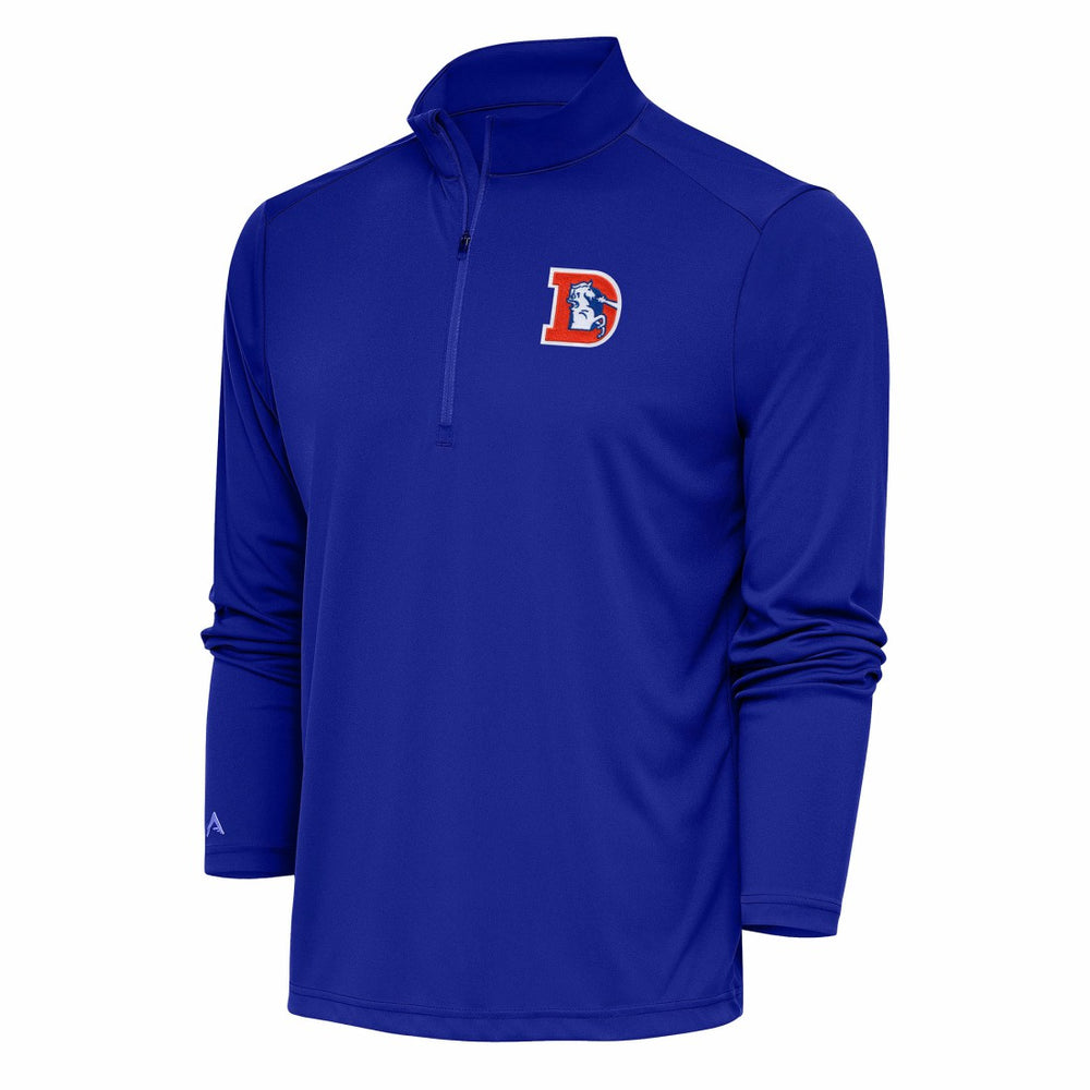 Denver Broncos Antigua Team Logo Throwback Tribute Quarter-Zip Pullover Top - Royal cheap