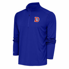 Denver Broncos Antigua Team Logo Throwback Tribute Quarter-Zip Pullover Top - Royal cheap
