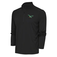 Philadelphia Eagles Antigua Team Logo Throwback Tribute Quarter-Zip Pullover Top - Charcoal sale