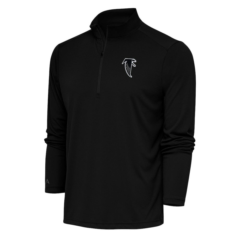 Atlanta Falcons Antigua Team Logo Throwback Tribute Quarter-Zip Pullover Top - Black on sale