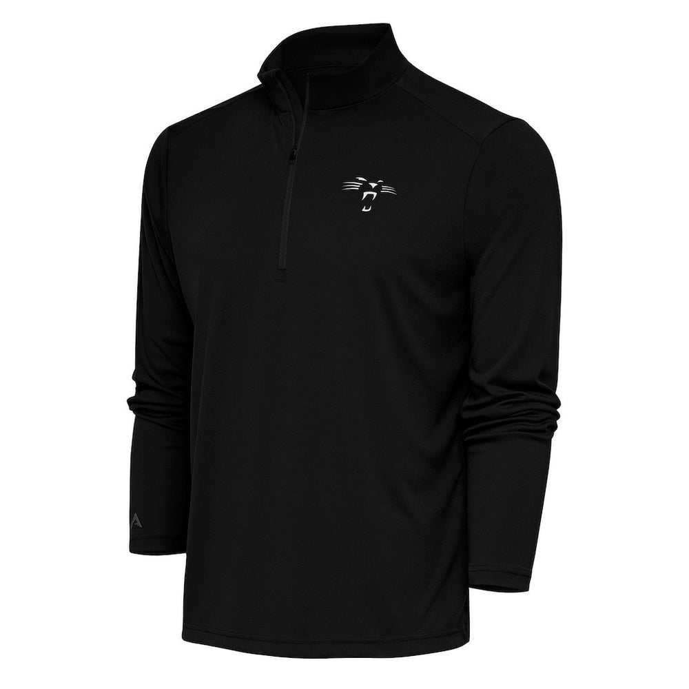 Carolina Panthers Antigua Team Logo Throwback Tribute Quarter-Zip Pullover Top - Black sale