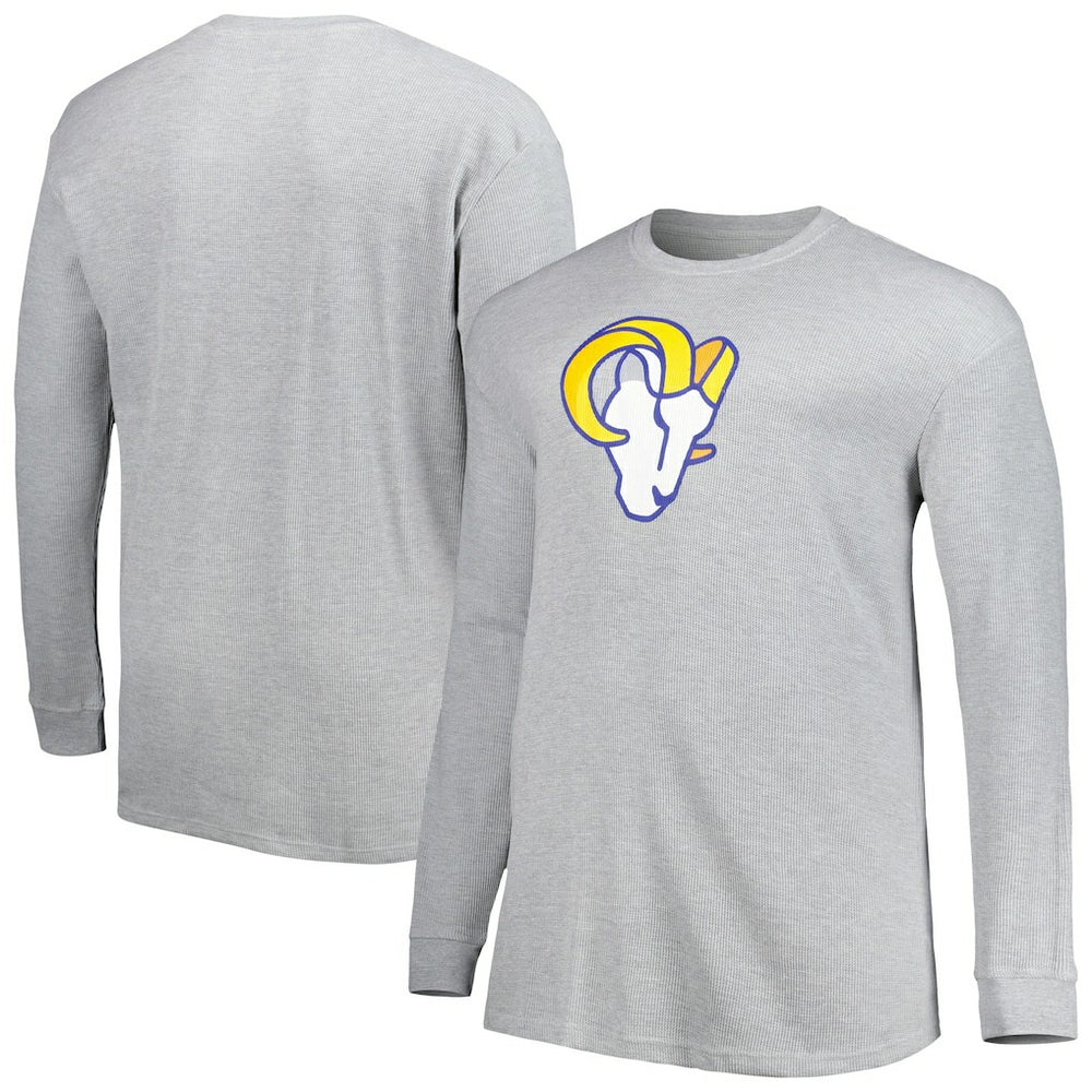 Los Angeles Rams Big & Tall Waffle-Knit Thermal Long Sleeve T-Shirt - Heather Gray on sale