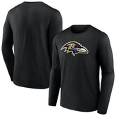 Baltimore Ravens Primary Team Logo Long Sleeve T-Shirt - Black for sale