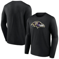 Baltimore Ravens Primary Team Logo Long Sleeve T-Shirt - Black for sale