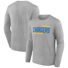 Los Angeles Chargers On Side Stripe Team Long Sleeve T-Shirt - Heather Gray for sale