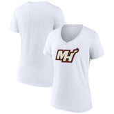 Miami Heat Women's Alternate Logo V-Neck T-Shirt - White discount