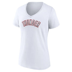 Oklahoma City Thunder Women's Alternate Logo V-Neck T-Shirt - White on sale