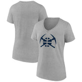Denver Nuggets Women's Alternate Logo V-Neck T-Shirt sale - Heather Gray for sale