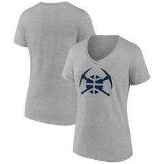 Denver Nuggets Women's Alternate Logo V-Neck T-Shirt sale - Heather Gray for sale