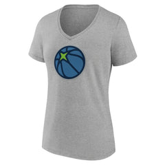 Minnesota Timberwolves Women's Alternate Logo V-Neck T-Shirt - Heather Gray outlet