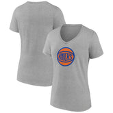 New York Knicks Women's Alternate Logo V-Neck T-Shirt - Heather Gray for sale