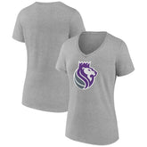 Sacramento Kings Women's Alternate Logo V-Neck T-Shirt - Heather Gray for sale