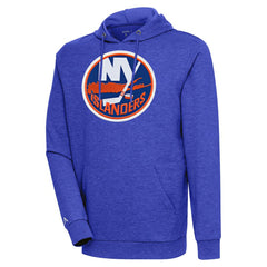 New York Islanders Antigua Logo Action Chenille Pullover Hoodie Heather Royal