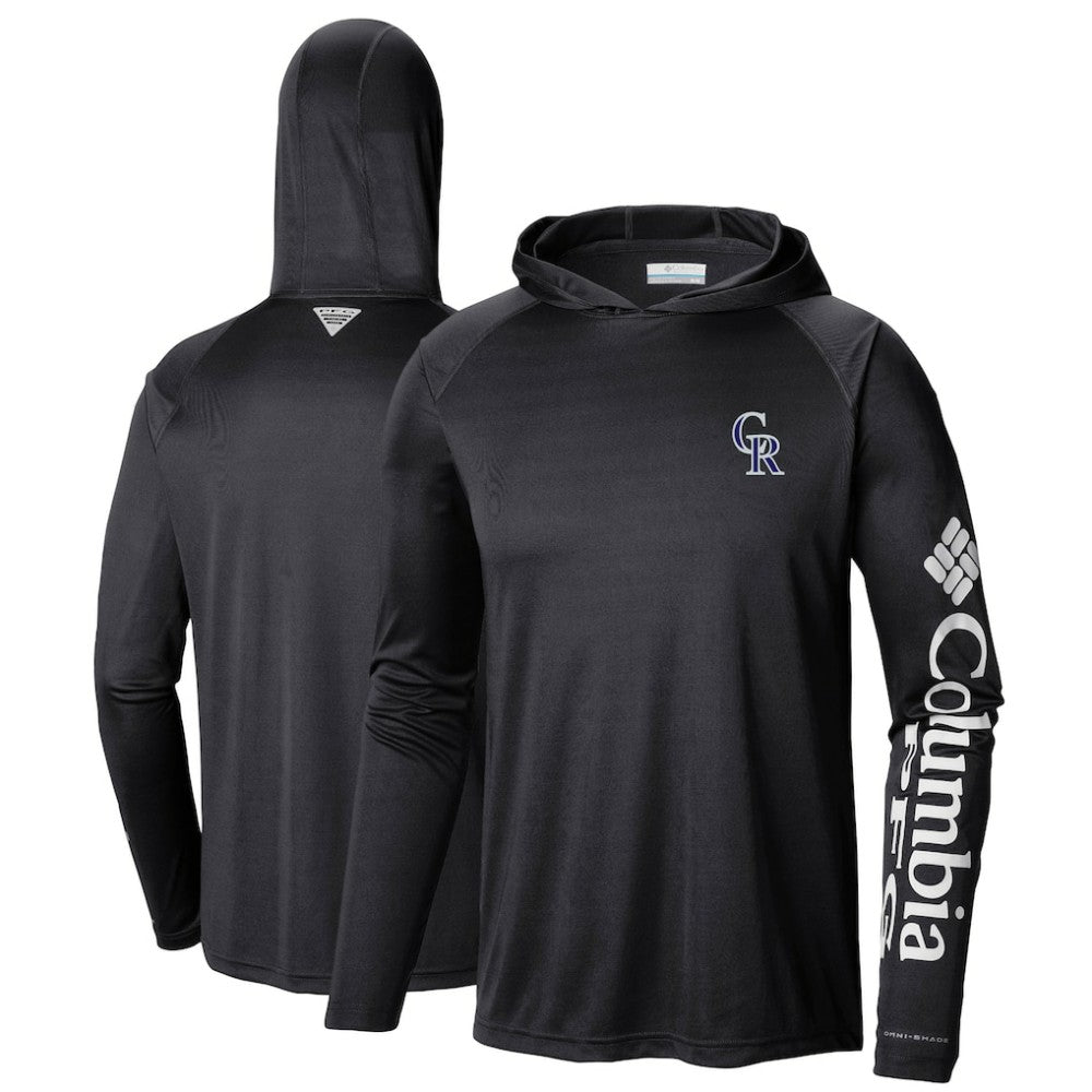 Colorado Rockies Terminal Tackle Long Sleeve Hoodie T-Shirt - Black | Columbia