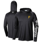 Pittsburgh Pirates Terminal Tackle Long Sleeve Hoodie T-Shirt - Black | Columbia
