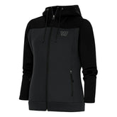 Washington Commanders Antigua Women's Tonal Logo Protect Full-Zip Hoodie Jacket - Black/Charcoal for sale