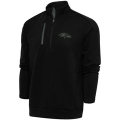 Baltimore Ravens Antigua Tonal Logo Generation Quarter-Zip Pullover Top - Black on sale