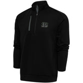 Cincinnati Bengals Antigua Tonal Logo Generation Quarter-Zip Pullover Top - Black on sale