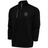Las Vegas Raiders Antigua Tonal Logo Generation Quarter-Zip Pullover Top - Black sale