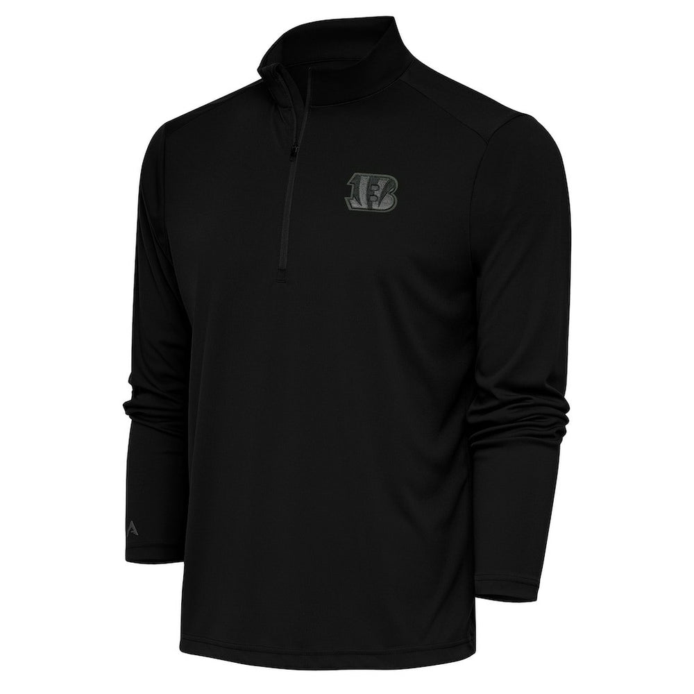 Cincinnati Bengals Antigua Tonal Logo Tribute Quarter-Zip Pullover Top - Black outlet