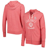 St. Louis Cardinals Touch Women's Training Camp Tri-Blend Lightweight Full-Zip Hoodie - Red