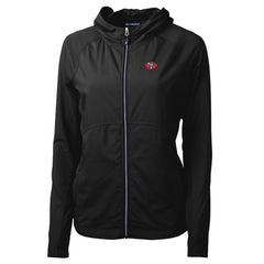 San Francisco 49ers Cutter & Buck Women's Throwback Logo Adapt Eco Knit Hybrid Recycled Full-Zip Hoodie - Black discount