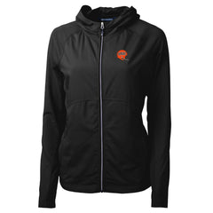 Cincinnati Bengals Cutter & Buck Women's Throwback Logo Adapt Eco Knit Hybrid Recycled Full-Zip Hoodie - Black outlet