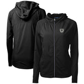 Las Vegas Raiders Cutter & Buck Women's Throwback Logo Adapt Eco Knit Hybrid Recycled Full-Zip Hoodie - Black on sale