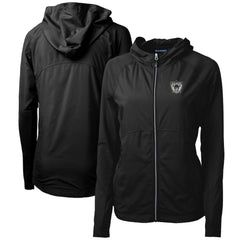 Las Vegas Raiders Cutter & Buck Women's Throwback Logo Adapt Eco Knit Hybrid Recycled Full-Zip Hoodie - Black on sale